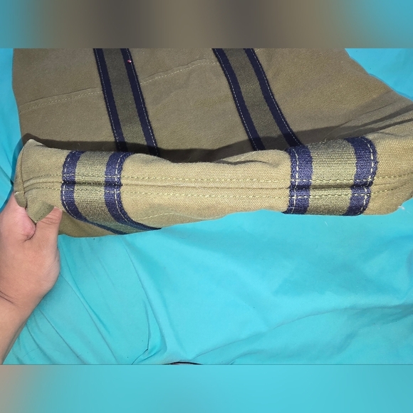 Hermes Tan and Blue Canvas Tote Bag - Picture 5 of 7